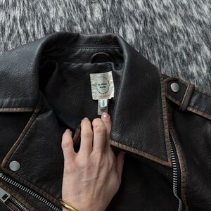 In Other Words Brown Leather Jacket